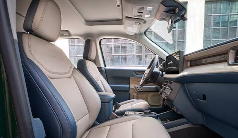 The 2025 Ford Maverick is equipped with Ford C-Pilot360 technology offering a variety of advanced driver-assistance features.