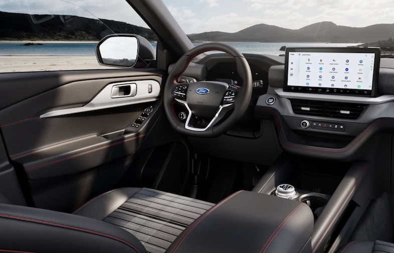 The 2026 Ford Explorer is a three-row midsize SUV available in six trim levels, eight exterior colors, and up to 400 hp.