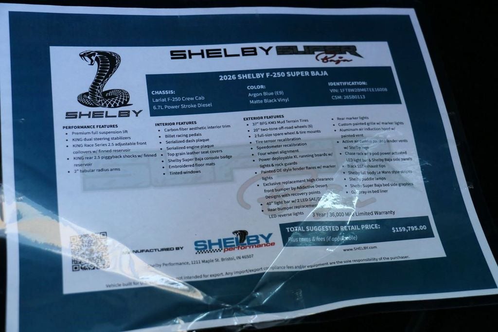 2026 Ford F-250SD Lariat SHELBY BAJA
