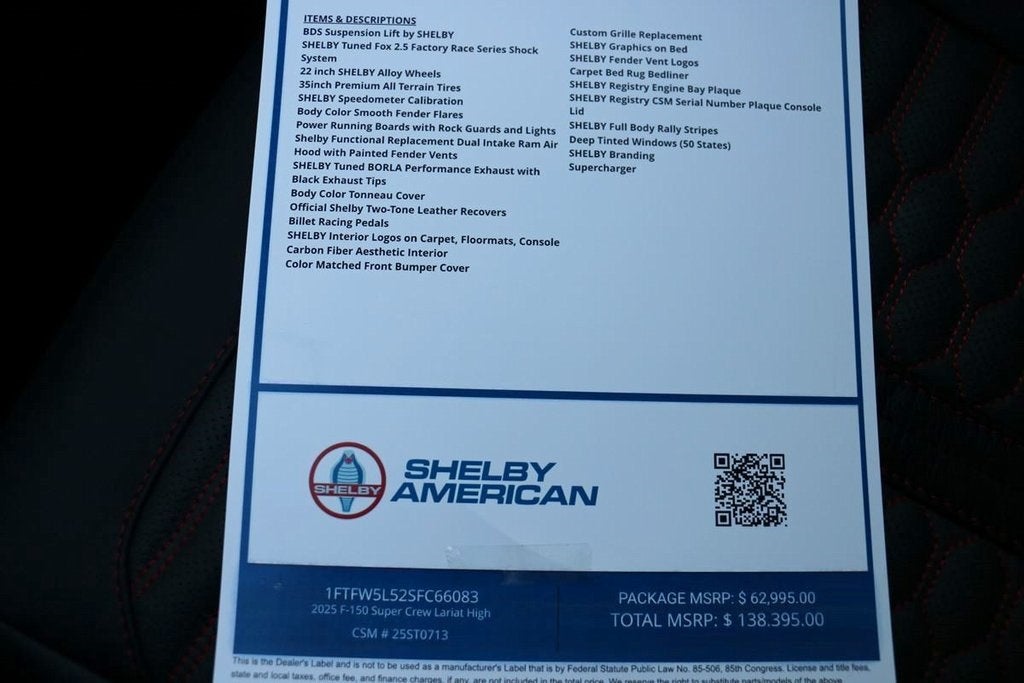 2025 Ford F-150 Lariat SHELBY OFF ROAD