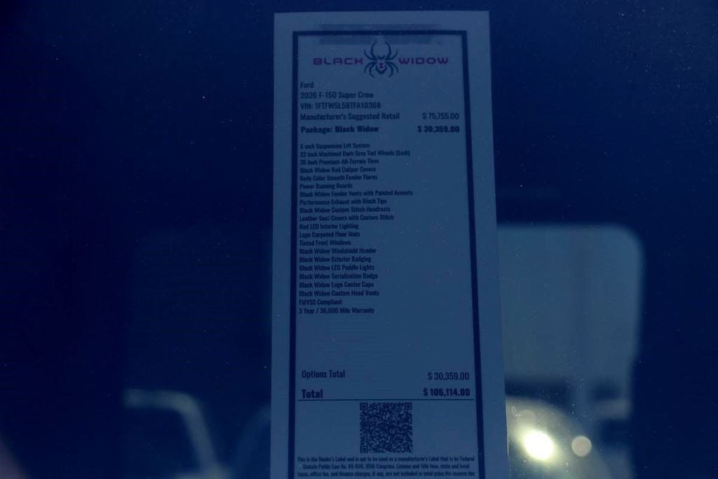 2026 Ford F-150 Lariat BLACK WIDOW